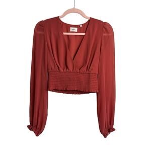 Wilfred Aritzia Wistful Rosy Red Blouse